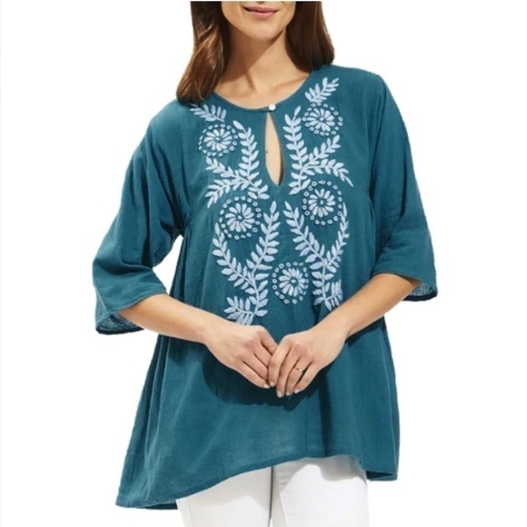 Roller Rabbit Frankie Top in Teal, New with Tags - Picture 1 of 5